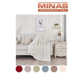 MANTA CORDERITO 150 CM X 200 CM X 400 G, 8 COLORES LISOS.