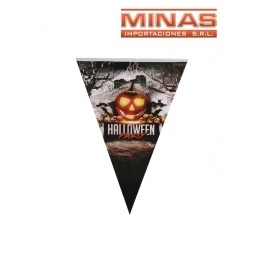GUIRNALDA PARA HALLOWEEN DE 240 CM X 10 BANDERINES, DISEOS SURTIDOS.