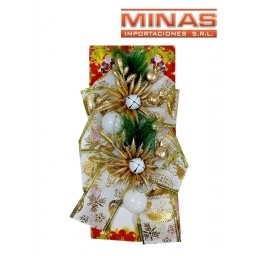 MOA NAVIDEA BLANCA  Y DORADA X 2 UND.