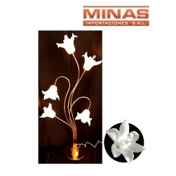 LAMPARA LED  X 1,35 M, 5 LIRIOS CAMPANA, CON PERLAS.