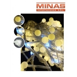 LUCES DE NAV. PERLAS, 250 LED CALIDAS Y FRIAS X 5 M, EXTENSIBLE, CABLE TRANSPARENTE.