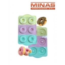 MOLDE DE SILICONA X 6 DONAS DE 7 CM.