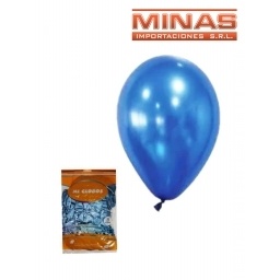 GLOBOS CROMADOS X 50 UND,CELESTE.