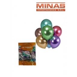 GLOBOS CROMADOS X 50 UND,SURTIDOS.