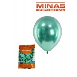 GLOBOS CROMADOS X 50 UND,VERDE.
