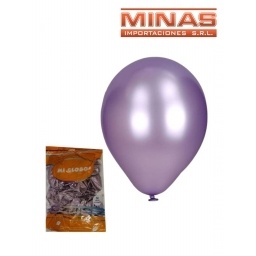 GLOBOS CROMADOS X 50 UND,LILA.