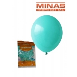 GLOBOS PASTEL  X 50 UND,VERDE AGUA.