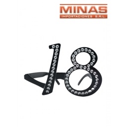 LENTES DE COTILLON 18 , NEGRO CON BRILLOS.