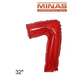 GLOBO N 7, DE 32 EN BOLSA,ROJO.