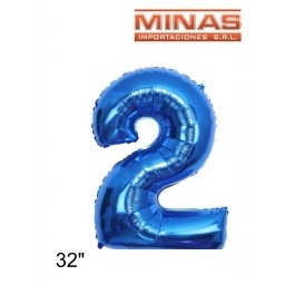 GLOBO N 2, DE 32 EN BOLSA,AZUL.
