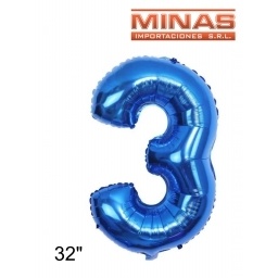 GLOBO N 3, DE 32 EN BOLSA,AZUL.