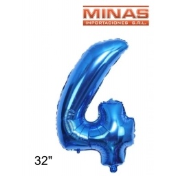 GLOBO N 4, DE 32 EN BOLSA,AZUL.