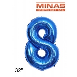 GLOBO N 8, DE 32 EN BOLSA,AZUL.