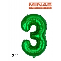 GLOBO N 3, DE 32 EN BOLSA,VERDE.