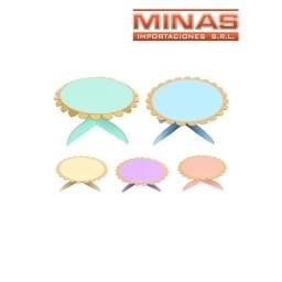 BASE PARA TORTA X 35 CM,DESCARTABLE, 4 COLORES.