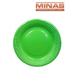 PLATOS DESCARTABLES DE 18 CM X 10 UND,VERDE.