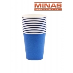 VASOS DESCARTABLES DE 250 ml  X 10 UND,AZUL.