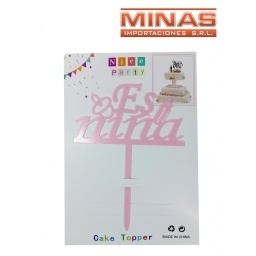 CAKE TOPPER �ES NI�A�, TONO ROSA.