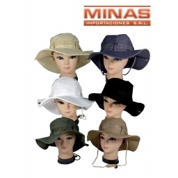 SOMBRERO PESCADOR DOBLE , 6 TONOS LISOS.