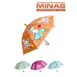 PARAGUAS INFANTIL X 50 CM, UNICORNIO.