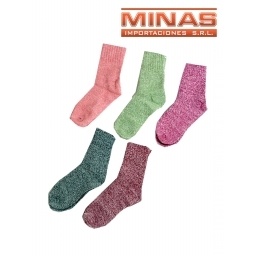 MEDIA DE DAMA CORTA X 5 PARES, JASPEADA, $ 54 EL PAR.