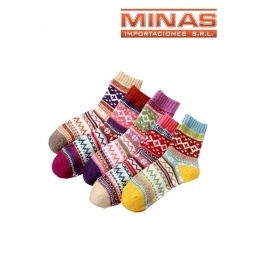 MEDIA DE DAMA CORTA X 5 PARES,AZTECAS, $ 54 EL PAR.