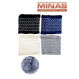 CUELLO FORRADO EN PIEL,JASPEADO, 4 COLORES.