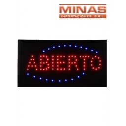 CARTEL LUMINOSO 48 CM X 25 CM,ABIERTO.
