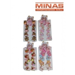 COLITAS CAPIBARA Y MONSTRUITO,5 PARES X 12 UND., $ 70 C/U.