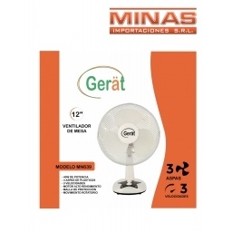 VENTILADOR DE 12, 40 W, COLOR BLANCO.