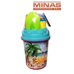 BALDE GIGANTE PARA PLAYA + 7 ACCESORIOS, 52 CM X 23 CM.