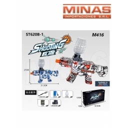 ARMA M416 RECARGABLE LANZA ORBITS X 32 CM + 500 ORBITS, 2 COLORES.