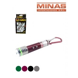 LASER Y LINTERNA CON PILAS INCLUIDAS.