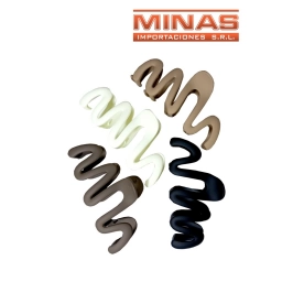 PINZAS ZIG ZAG DE 13 CM X 12 UND, 4 COLORES, $ 35 CU.