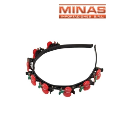 TIARA PLASTICA CON CEREZAS.