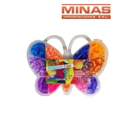 KIT DE GOMITAS PARA PULSERAS,MARIPOSA.