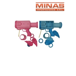 BAZOOKA BURBUJERA ANGEL X 20 CM,A PILA CON LUCES.