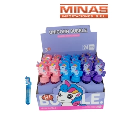 BURBUJERO DE 14 CM X 24 UND,UNICORNIO, $ 16 CU.