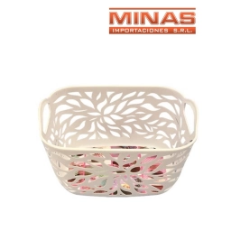 CANASTO DE PLASTICO 24 CM X 17 CM X 13 CM, BLANCO.