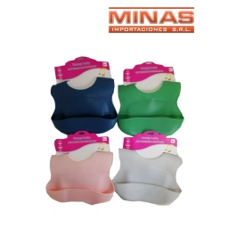 BABERO DE SILICONA,COLOR LISO, 5 MODELOS.