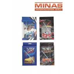 LIBRETA AUTOS X 50 PAG,CON LAPICERA, 4DISEOS.