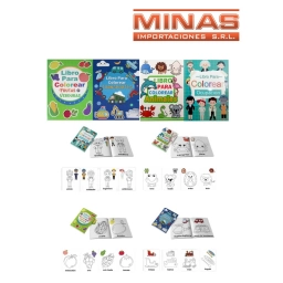 LIBRO DE COLOREAR DE 16 PAGINAS X 12 UND,SURTIDOS, $ 32,90 CU.