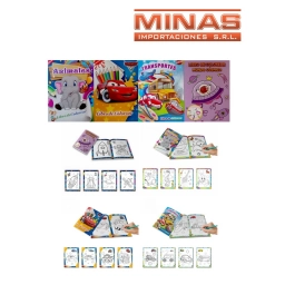 LIBRO DE COLOREAR DE 12 PAGINAS X 12 UND,SURTIDOS, $ 32,90 CU.