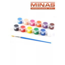 TEMPERA CON PINCEL 12 PCS
