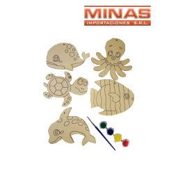 FIGURAS FIBROFACIL + 4 PINTURAS + PINCEL.