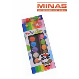 ACUARELAS  X 16 COLORES + PINCEL.