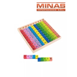 TABLERO PARA APRENDER LAS TABLAS, DE MADERA.