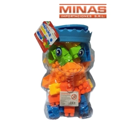 ELEFANTE ALCANCIA CON 45 BLOQUES DE ENCASTRE.