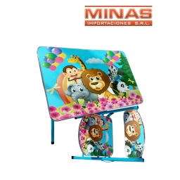 ESCRITORIO 60 CM X 40 CM + SILLITA , ANIMALES DE LA SELVA.