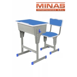 ESCRITORIO + SILLA ,REGULABLE, CELESTE.(70 CM X60 CM X 40CM ),